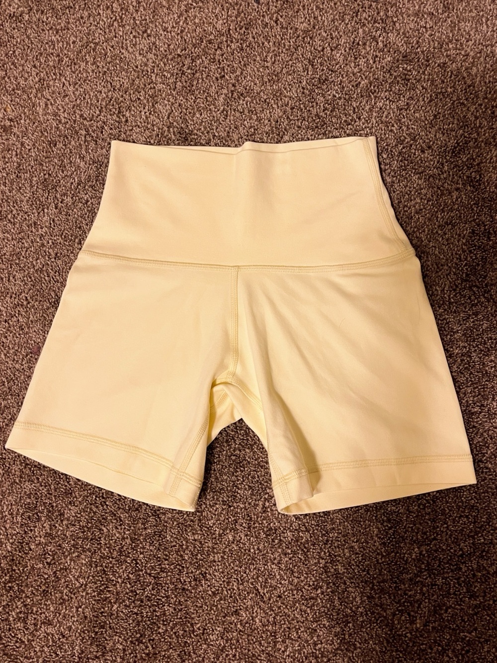 Aritzia High-Waist Bike Shorts in Light Yellow